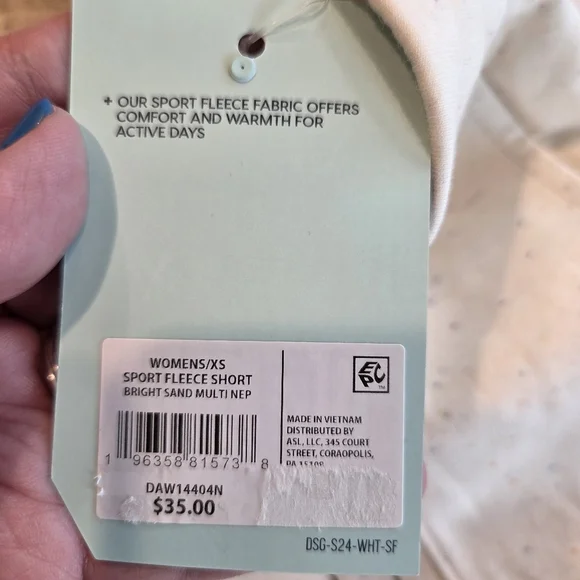 DSG Women's Sport Fleece Mid-Rise Shorts in Bright Sand Nep XS New Running Walk - Picture 7 of 10